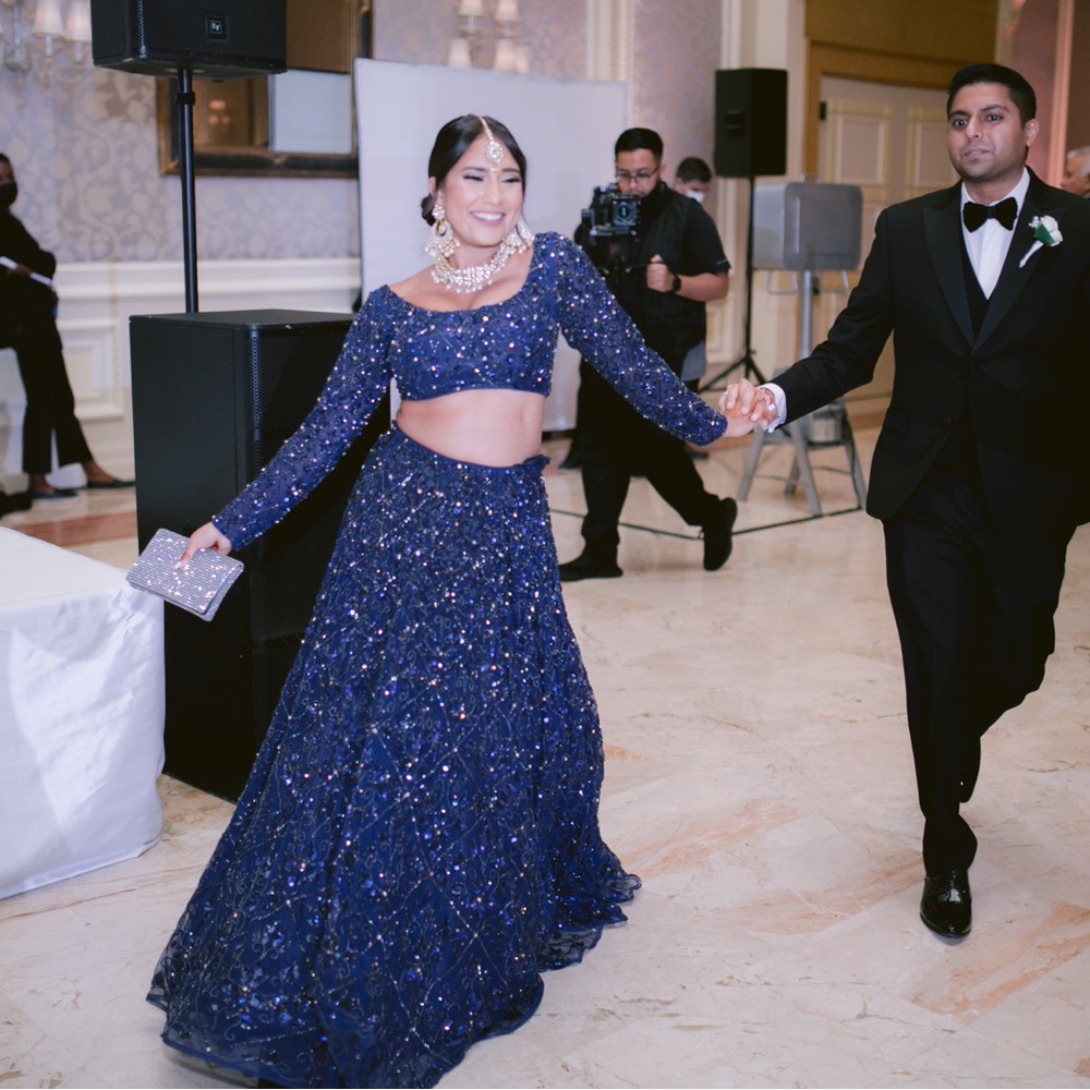 Surabhi Chopra Blue Embellished Lehenga